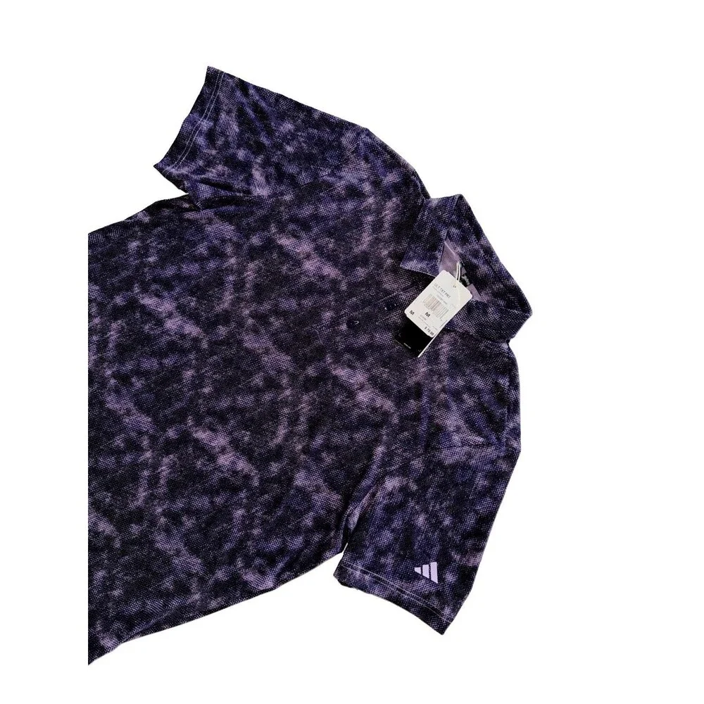 Adidas Ultimate Textured Print Golf Polo Shirt Men's Size Medium Powder Plum NWT